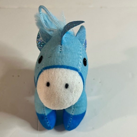 Set of 2 Caravan Softoys Blue Unicorn Plush Ornaments with Sparkly Details - Picture 9 of 9